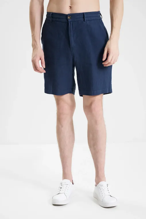 Повседневные шорты Mc2 Saint Barth ISCHIA_LI LINEN 60 MARINE BLUE