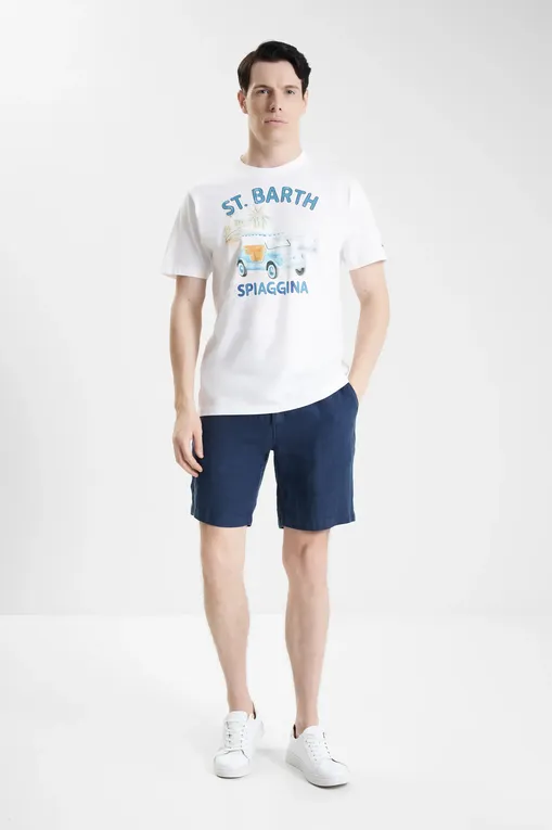 Повседневные шорты Mc2 Saint Barth ISCHIA_LI LINEN 60 MARINE BLUE