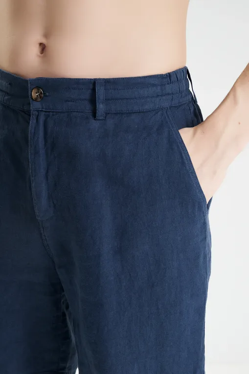 Повседневные шорты Mc2 Saint Barth ISCHIA_LI LINEN 60 MARINE BLUE