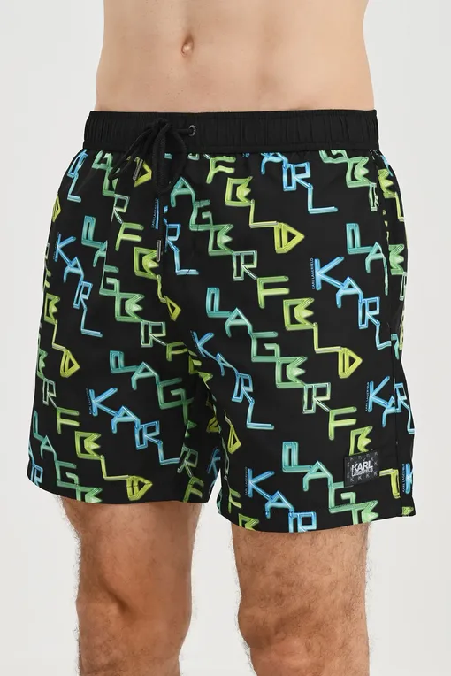 Плавки-шорты KARL LAGERFELD beachwear KL21MBM05 GREEN/YELLOW