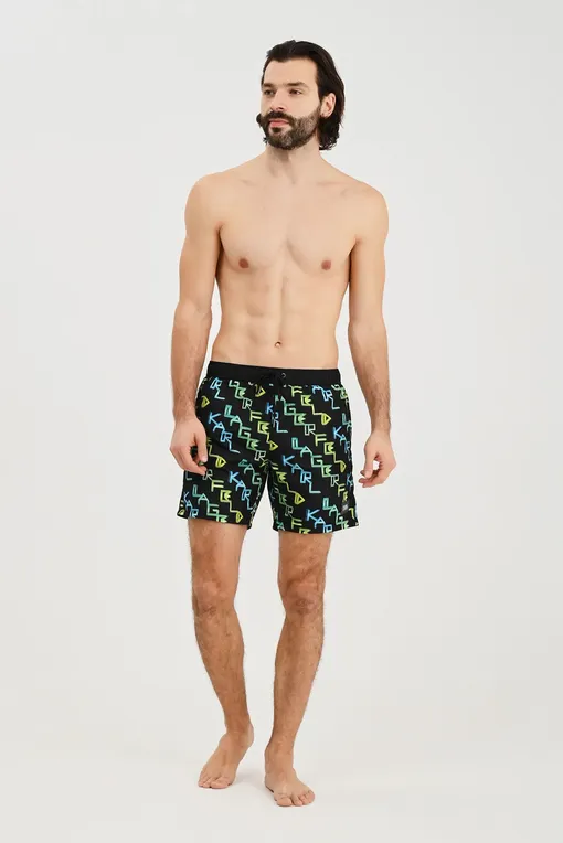 Плавки-шорты KARL LAGERFELD beachwear KL21MBM05 GREEN/YELLOW