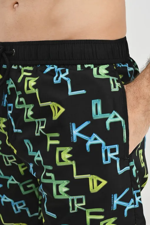 Плавки-шорты KARL LAGERFELD beachwear KL21MBM05 GREEN/YELLOW