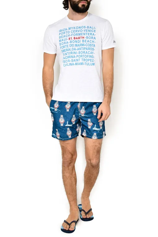 Плавки-шорты Mc2 Saint Barth GUSTAVIA INDIGO SHARK TIME