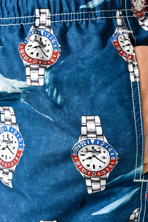 Плавки-шорты Mc2 Saint Barth GUSTAVIA INDIGO SHARK TIME