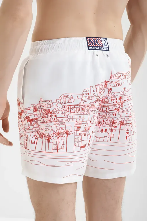 Плавки-шорты Mc2 Saint Barth GUSTAVIAPLACEDPRINT OLD TOWN 01 EMB (02823H)
