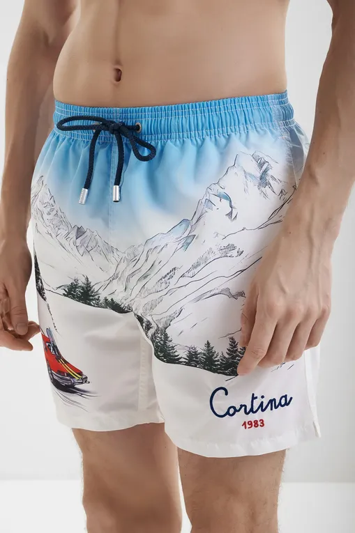 Плавки-шорты Mc2 Saint Barth GUSTAVIAPLACEDPRINT ROAD TO CORTINA 01 EMB