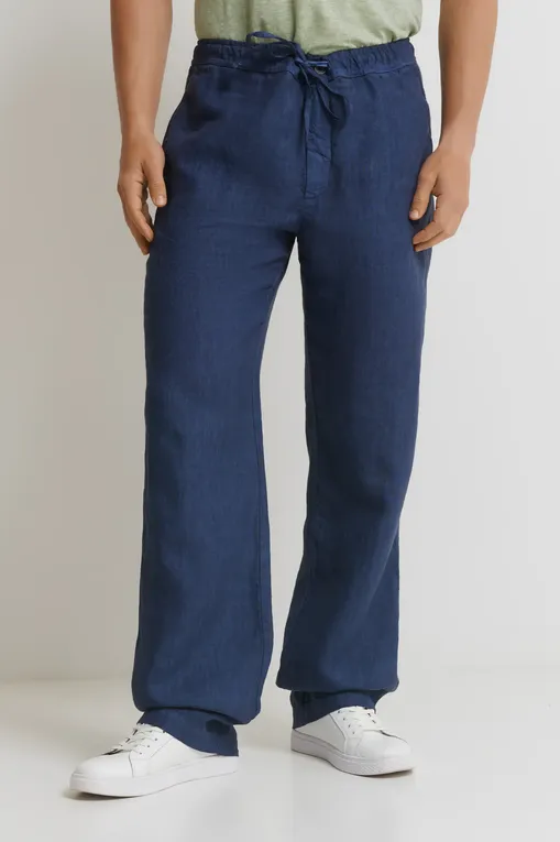 Брюки 120% Lino 32ALIM29PT-0000253-S-00 S0025F NAVY BLUE FADE