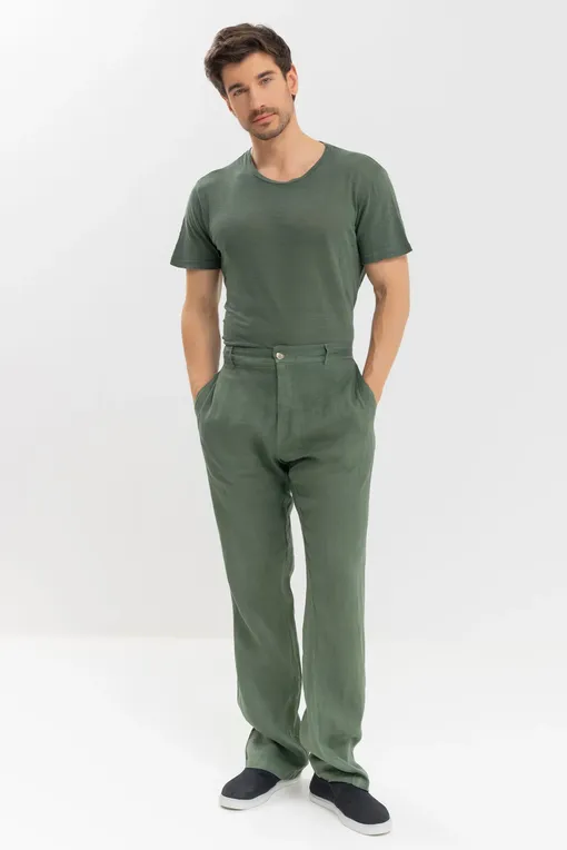 Брюки LaFabbricaDelLino A40124 330 Bosco