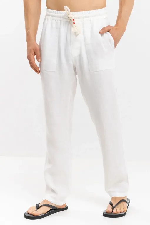 Брюки Mc2 Saint Barth CALAIS LINEN 01 WHITE