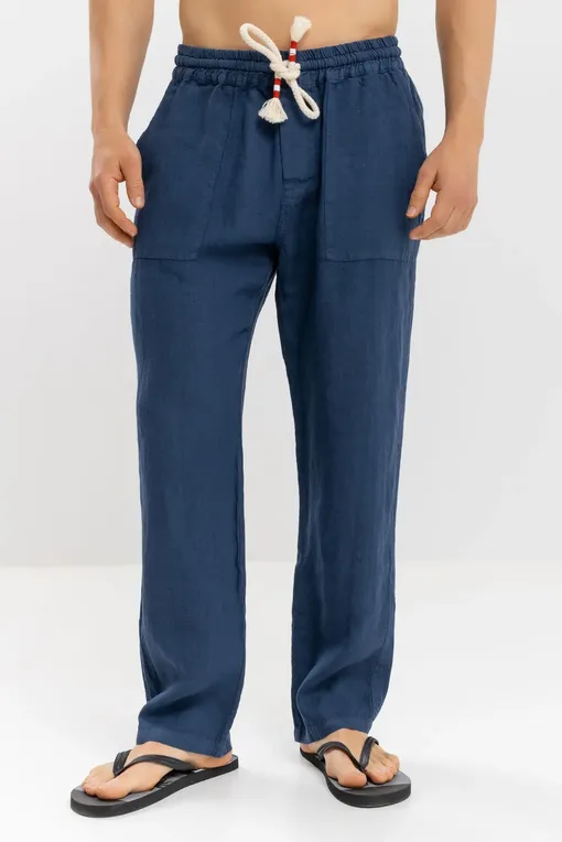 Брюки Mc2 Saint Barth CALAIS LINEN 61 BLUE NAVY