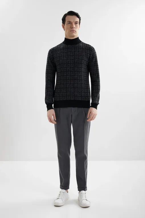 Джемперы Bikkembergs BMM1150 8000 BLACK/GREY MELANGE