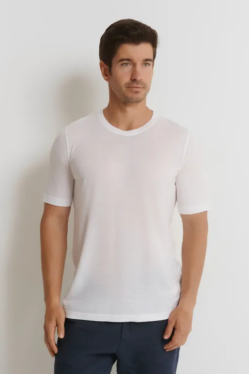 Футболки 120% Lino 32ALIM7186-000G308-S-01 S0050R WHITE SOLID