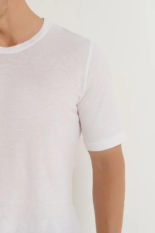 Футболки 120% Lino 32ALIM7186-000G308-S-01 S0050R WHITE SOLID