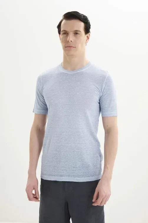 Футболки 120% Lino 33ALIM7186-000E908-S-01 S00024 PLACID BLU
