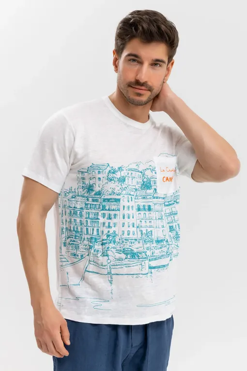 Футболки Mc2 Saint Barth ECSTASEA CANNES 01N EMB