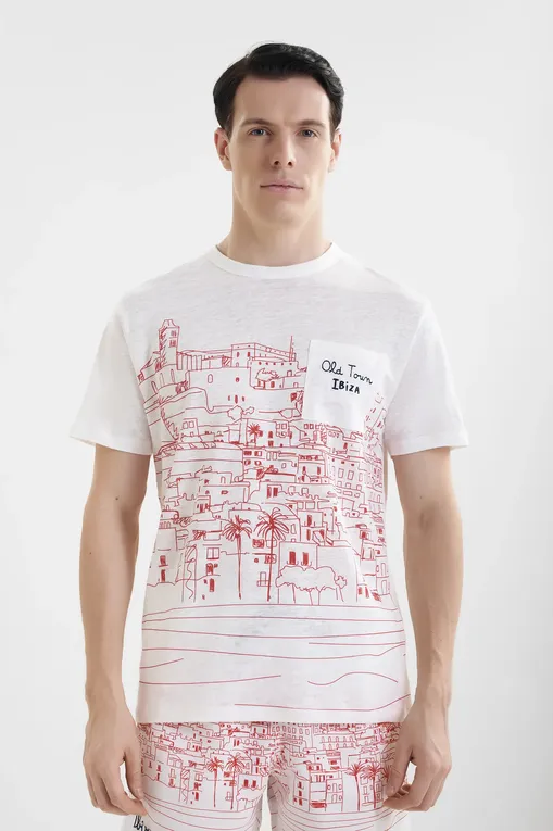 Футболки Mc2 Saint Barth ECSTASEA OLD TOWN 01N EMB (02844H)