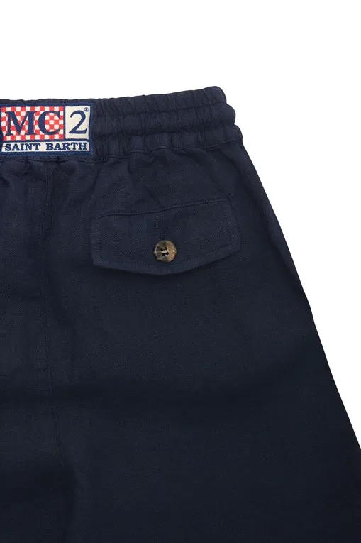 Мальчикам Mc2 Saint Barth MARSEILLEJR LINEN 61H BLUE NAVY