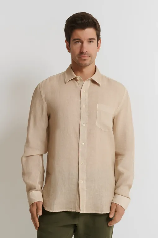 Рубашки 120% Lino 32ALIM1425-0000115-S-00 S00095 BEIGE SOFT FADE
