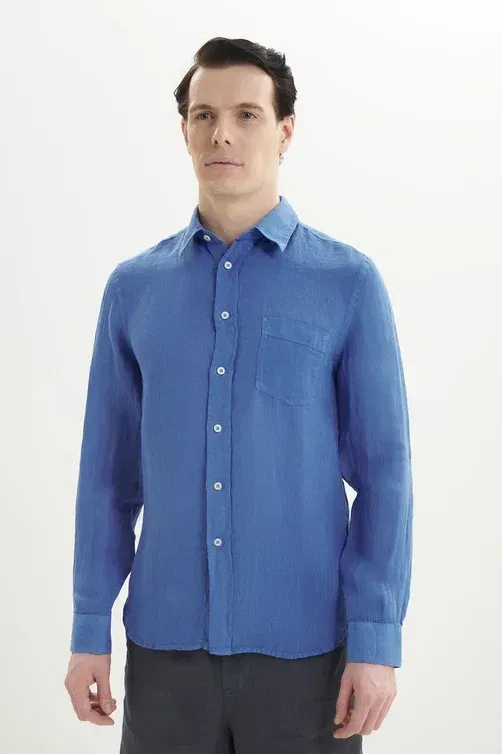 Рубашки 120% Lino 33ALIM1425-0000115-0-00 000206 DENIM