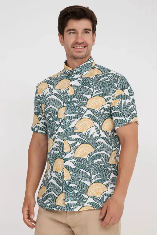 Рубашки BLUEMINT LUCA SHORT SLEEVE PRINTED 999 JADE LEAVES