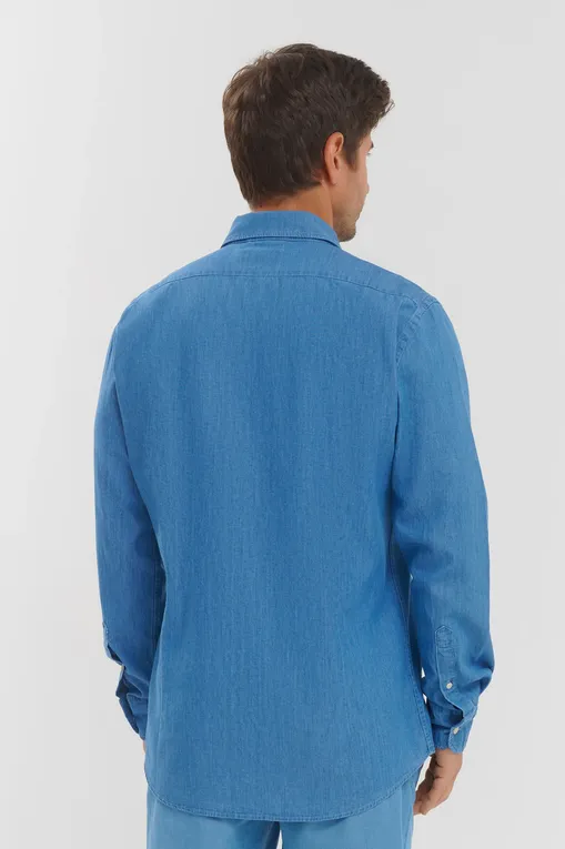 Рубашки Mc2 Saint Barth PAMPLONA_CO CHAMBRAY DENIM DARK