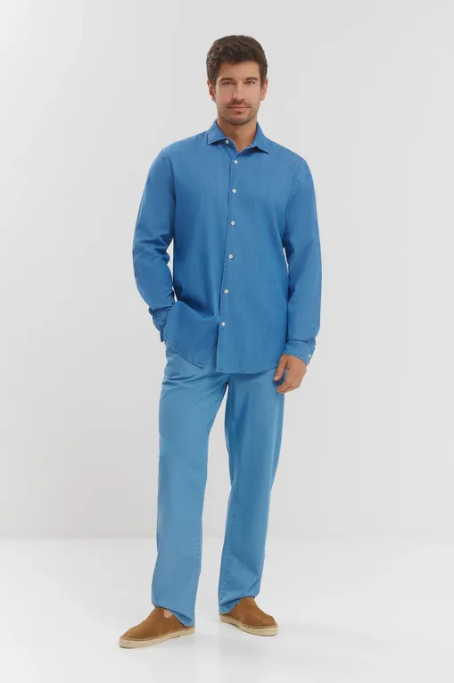 Рубашки Mc2 Saint Barth PAMPLONA_CO CHAMBRAY DENIM DARK