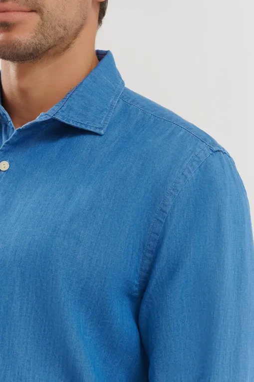 Рубашки Mc2 Saint Barth PAMPLONA_CO CHAMBRAY DENIM DARK