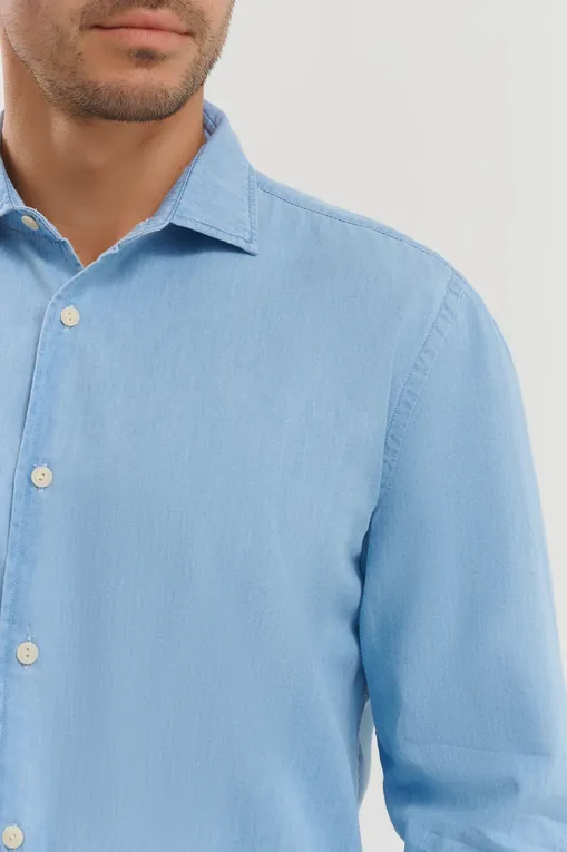 Рубашки Mc2 Saint Barth PAMPLONA_CO CHAMBRAY DENIM LIGHT
