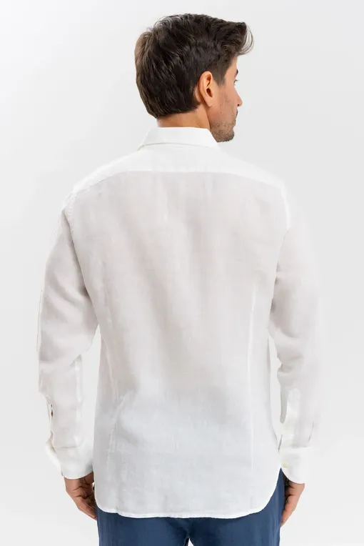 Рубашки Mc2 Saint Barth PAMPLONA LINEN 01 WHITE