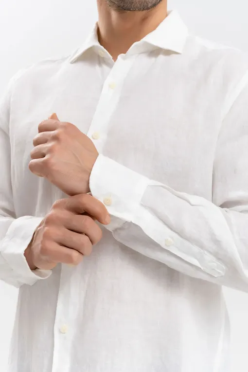 Рубашки Mc2 Saint Barth PAMPLONA LINEN 01 WHITE