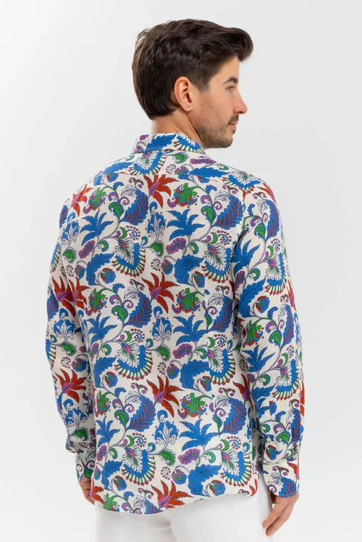 Рубашки Mc2 Saint Barth PAMPLONA LINEN CANGU FLOWER 10