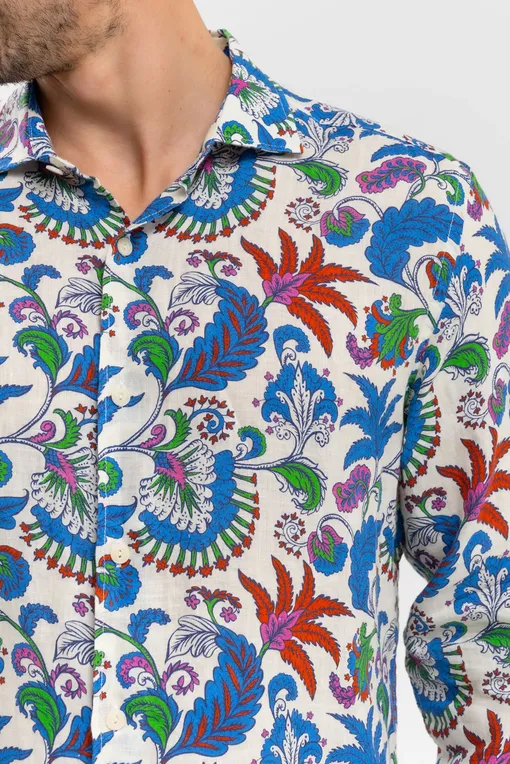 Рубашки Mc2 Saint Barth PAMPLONA LINEN CANGU FLOWER 10