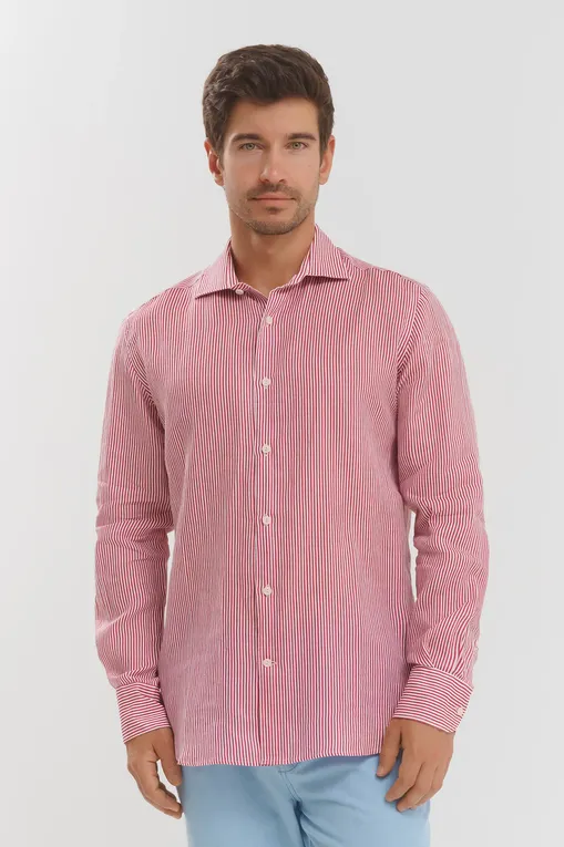 Рубашки Mc2 Saint Barth PAMPLONA LINEN STRIPES 45