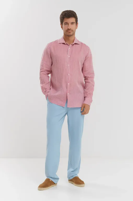 Рубашки Mc2 Saint Barth PAMPLONA LINEN STRIPES 45