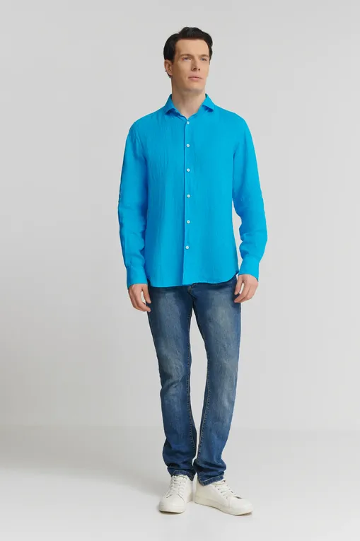 Рубашки Mc2 Saint Barth PAMPLONA 32 TURQUOISE