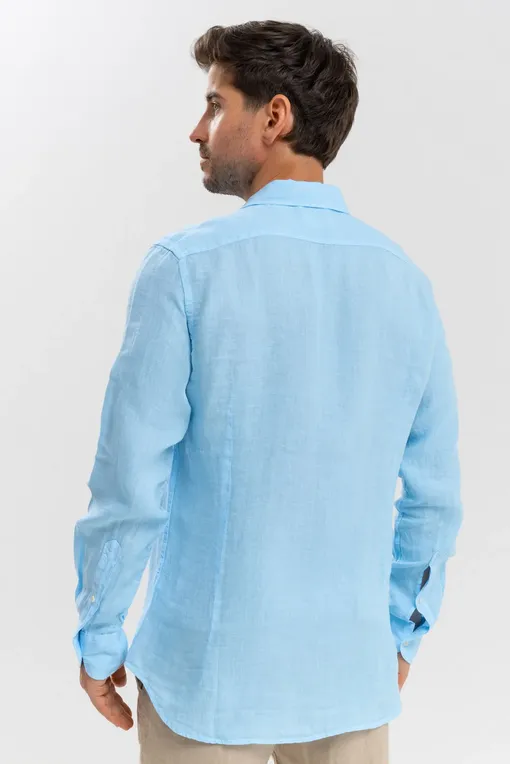 Рубашки Mc2 Saint Barth PAMPLONA LINEN 31F LIGHT BLUE