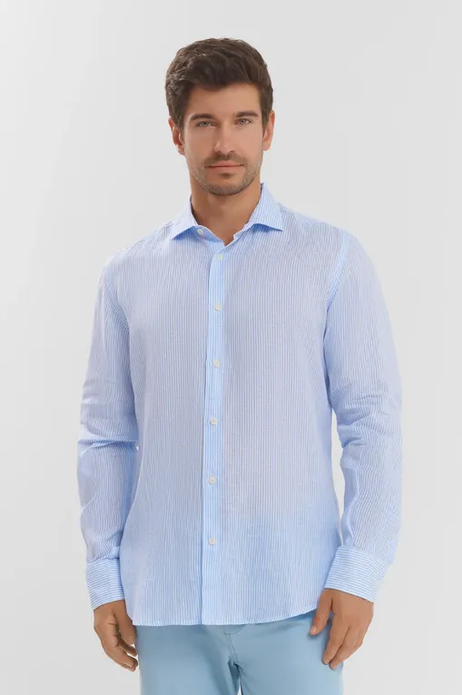 Рубашки Mc2 Saint Barth PAMPLONA LINEN STRIPES 31