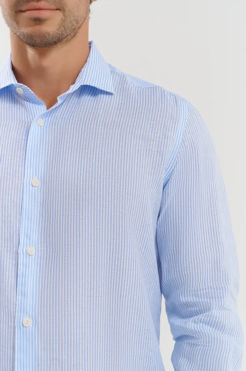 Рубашки Mc2 Saint Barth PAMPLONA LINEN STRIPES 31