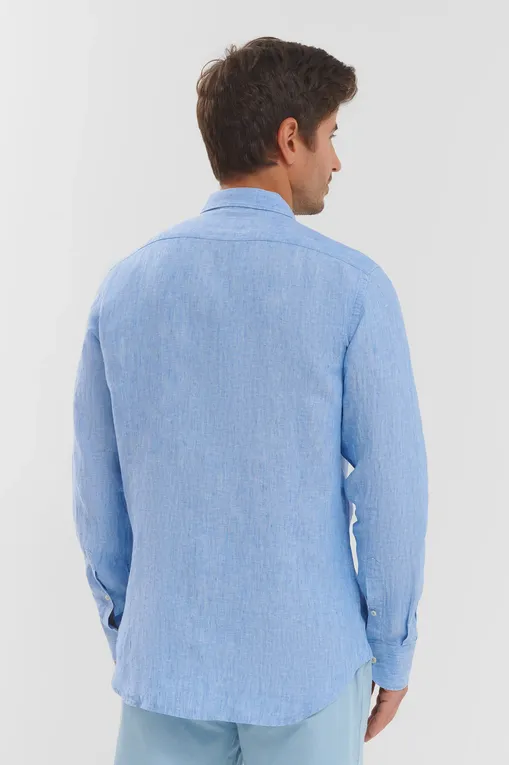 Рубашки Mc2 Saint Barth PAMPLONA LINEN DENIM LIGHT