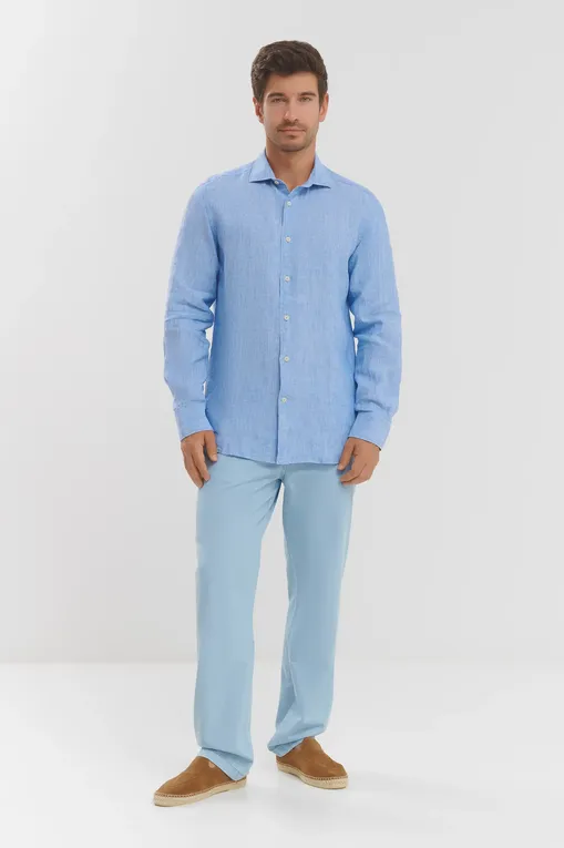 Рубашки Mc2 Saint Barth PAMPLONA LINEN DENIM LIGHT