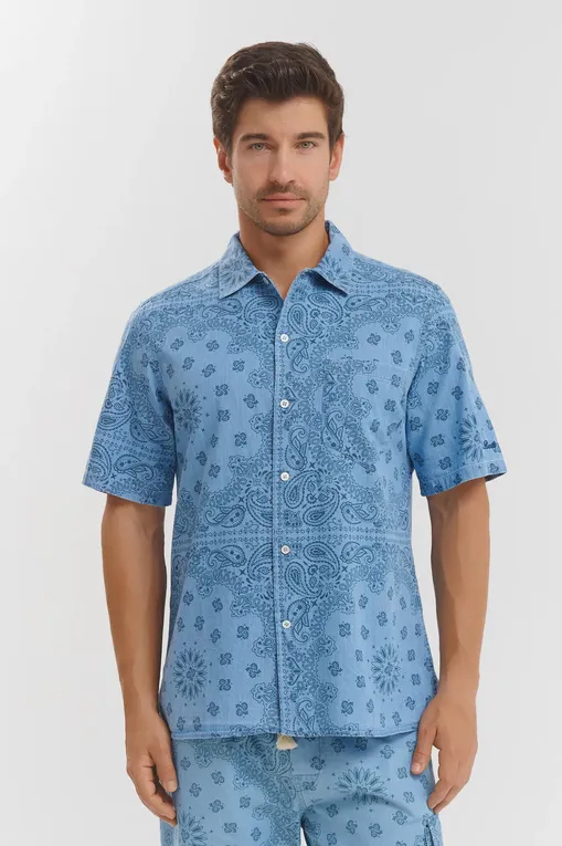 Рубашки Mc2 Saint Barth SIFNOS_CO CHAMBRAY BANDANNA ROUND 61