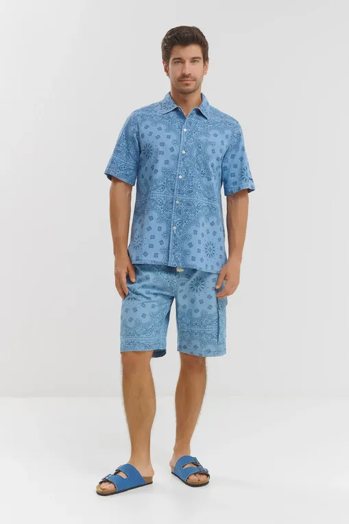 Рубашки Mc2 Saint Barth SIFNOS_CO CHAMBRAY BANDANNA ROUND 61