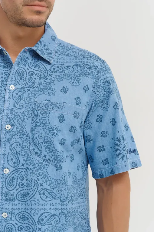 Рубашки Mc2 Saint Barth SIFNOS_CO CHAMBRAY BANDANNA ROUND 61