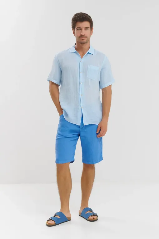 Рубашки Mc2 Saint Barth SIFNOS LINEN 31 LIGHT BLUE (00318H)