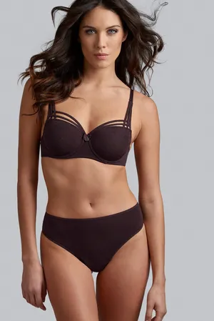 Marlies/Dekkers 35530 aubergine and silverlurex