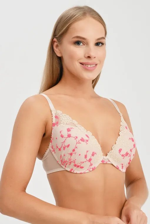 Бюстгальтеры Passionata P40690 0KT Dune / Fluo pink