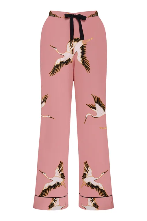 Брюки домашние CYBERJAMMIES 5041 PINK CRANE BIRD PRINT