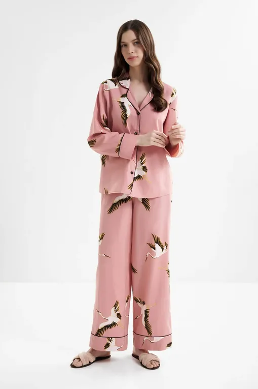 Брюки домашние CYBERJAMMIES 5041 PINK CRANE BIRD PRINT