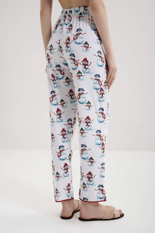 Брюки домашние CYBERJAMMIES 5137 RED SNOWMAN PRINTED JERSEY
