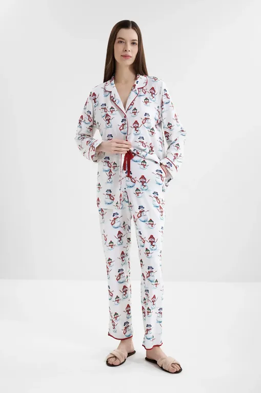Брюки домашние CYBERJAMMIES 5137 RED SNOWMAN PRINTED JERSEY